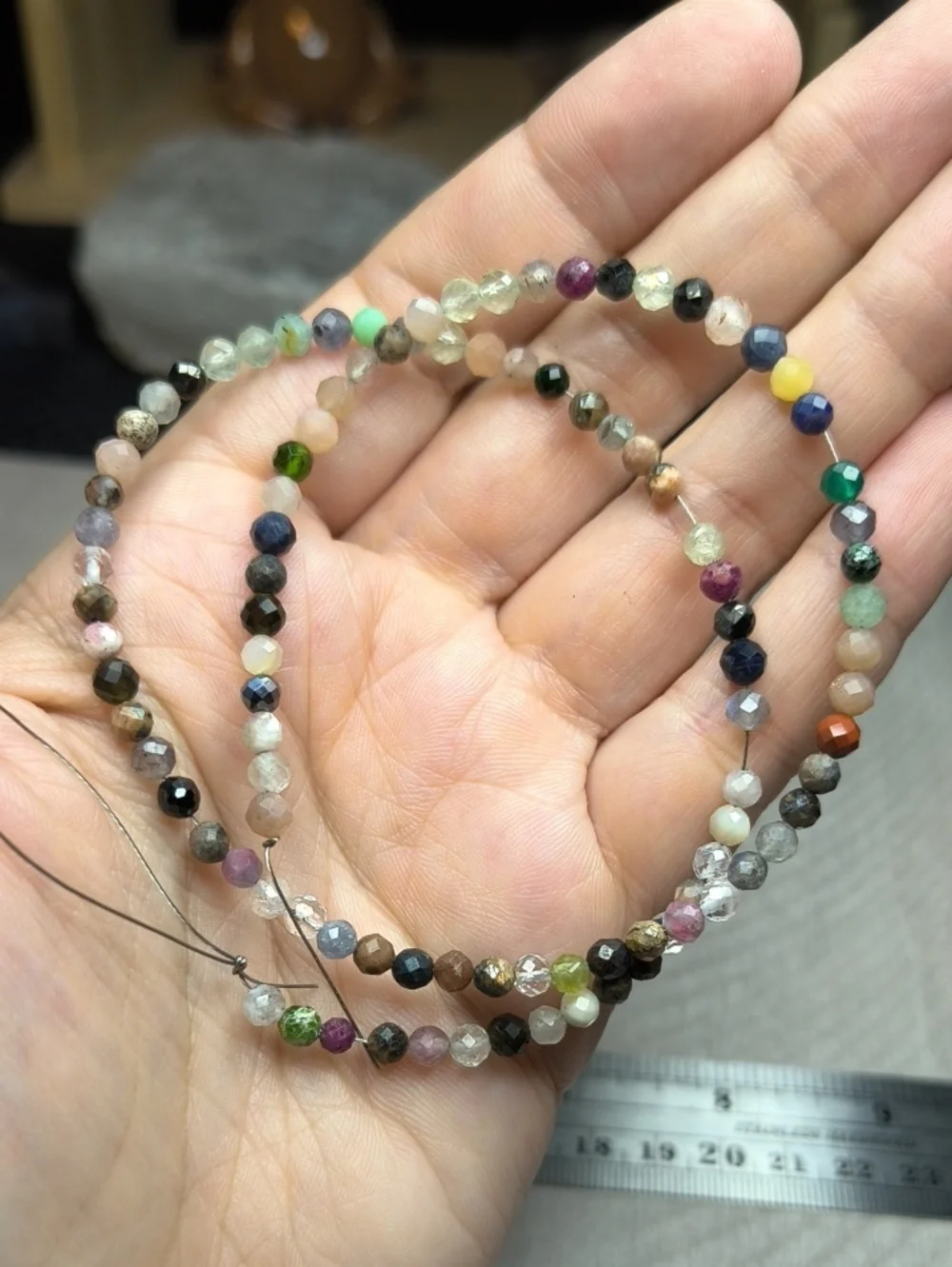 #3- 4mm Multi-Stone Faceted Bead 15inch Strand